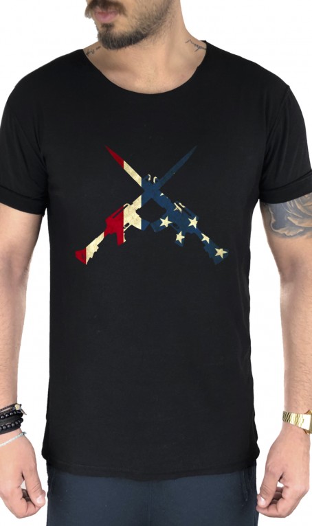 USA Guns Black Tshirt