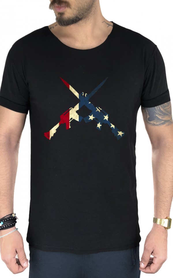 USA Guns Black Tshirt