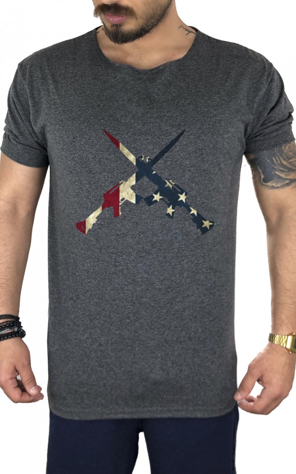USA Guns Dark Grey Tshirt